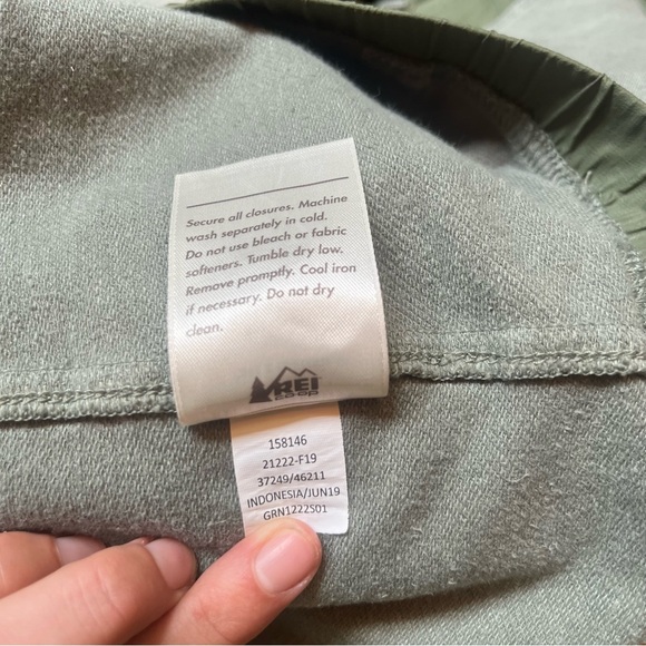 REI Olive Green Drawstring Hoodie - Picture 9 of 9